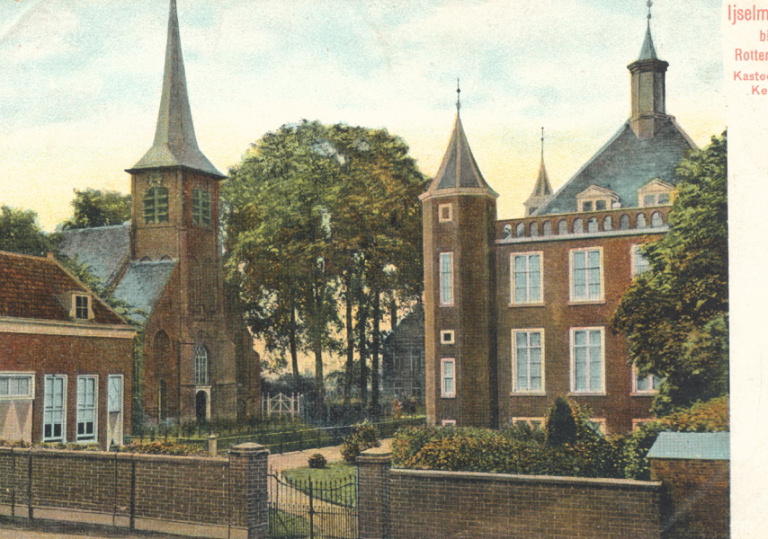  Prentbriefkaart van kasteel en Kerk in IJsselmonde (Stadsarchief Rotterdam)