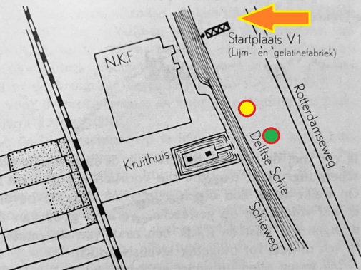 Overzicht van de locatie waar vandaan de V1
