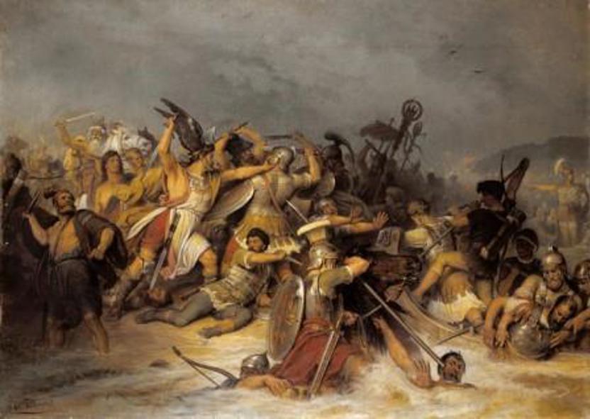 Van strijd tussen Romeinse troepen en 