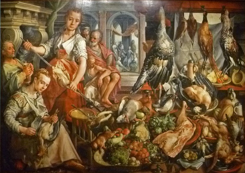 Schilderij De welvoorziene keuken van Joachim Beuckelaer