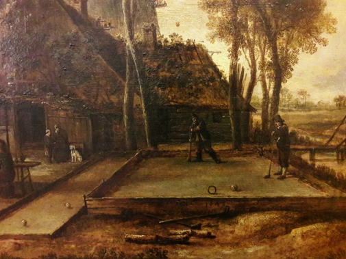 schilderij kolven in dorp