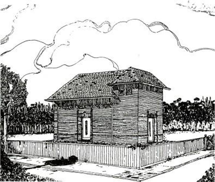 Ontwerp trafohuisje door C.A. Kentie in Architectura (1916).