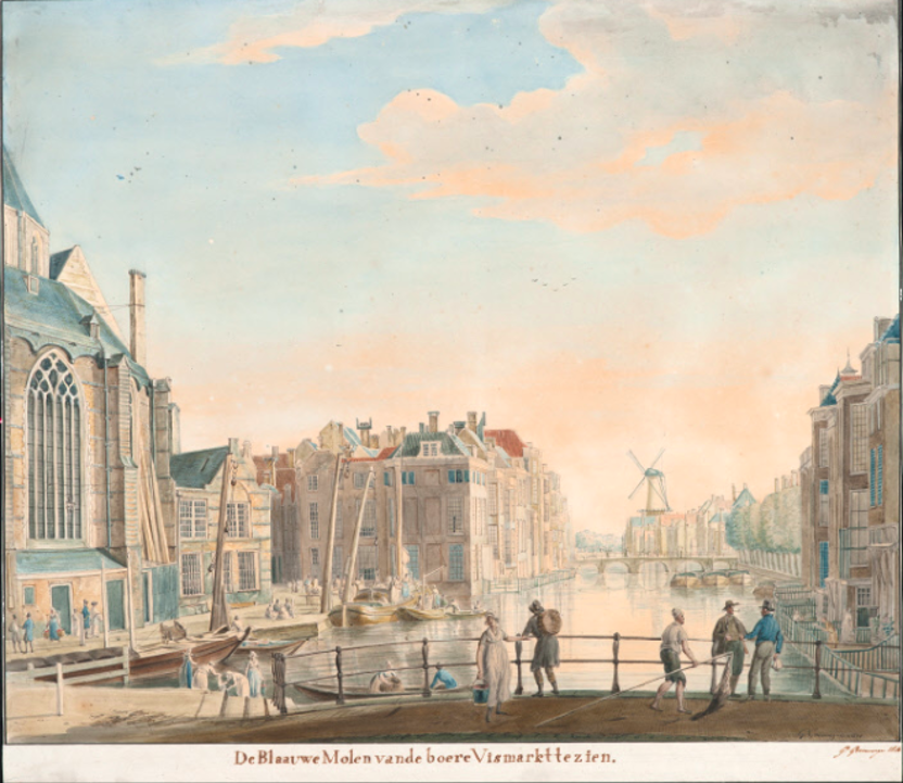 Laurenskerk en Binnenrotte, 1810.  (Collectie Stadsarchief Rotterdam)