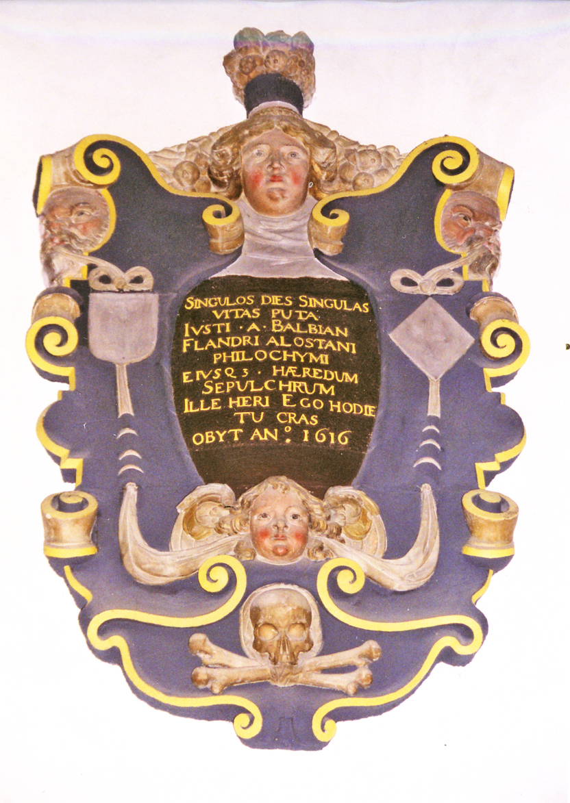 Het stadsbestuur van Gouda schonk deze epitaaf voor stadsdokter Joost Balbian. Het rouwbord hangt in de St. Janskerk. Foto: M. Hulsman