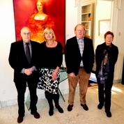 Het eerste bestuur van Rijnlandse Geschiedenis, vlnr Joop Kret, Miep Smitsloo, Wim Bleijie, José Niekus, Rijnlandse Geschiedenis 