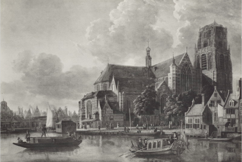 De Laurenskerk in 1676 (Collectie Stadsarchief Rotterdam)