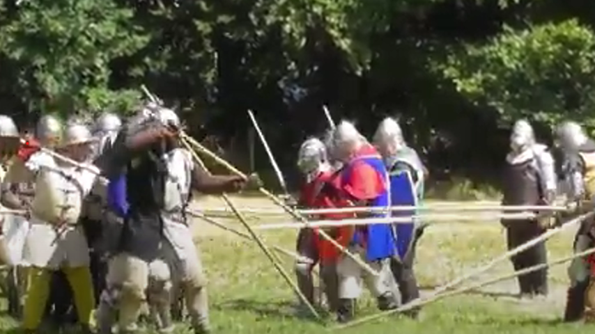 Re-enactment van middeleeuwse veldslag door Cranenburgh Events, 2018