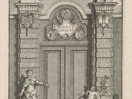 Poort van de Hortus Medicus van Amsterdam, Jan Goeree, 1680-1731, Rijksmuseum Amsterdam