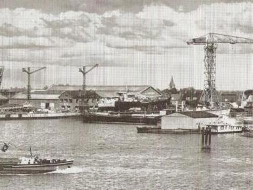 De skyline van Alblasserdam werd halverwege de twintigste eeuw nog gedomineerd door de 