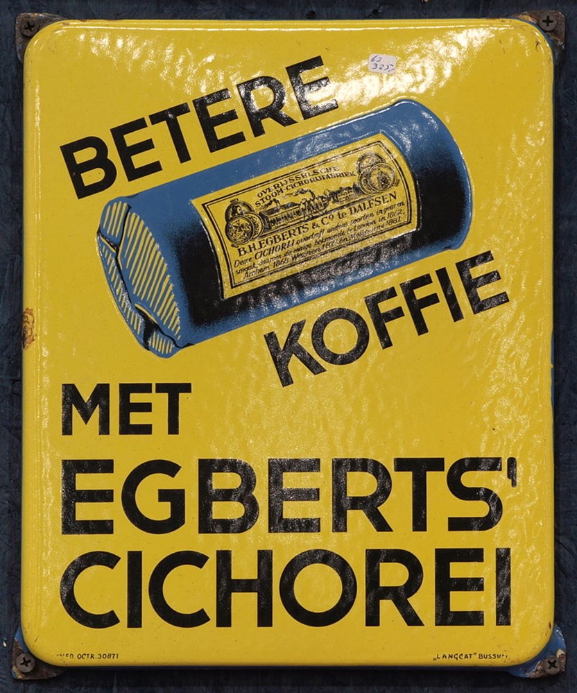 Emaille reclamebord voor cichorei (foto: Alf van Beem CC 0)