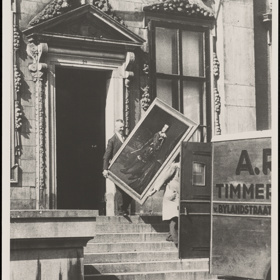 Schilderijentransport nadat Het Mauritshuis voor publiek is gesloten, september 1939 (foto: Mauritshuis)