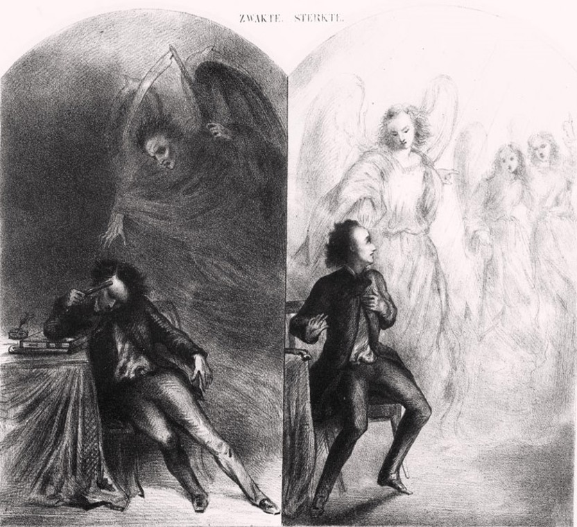 ‘Zwakte en Sterkte’ door Alexander Ver Huell in Tydspiegel-Phantasien (1905) (Collectie Erfgoed Leiden en Omstreken)