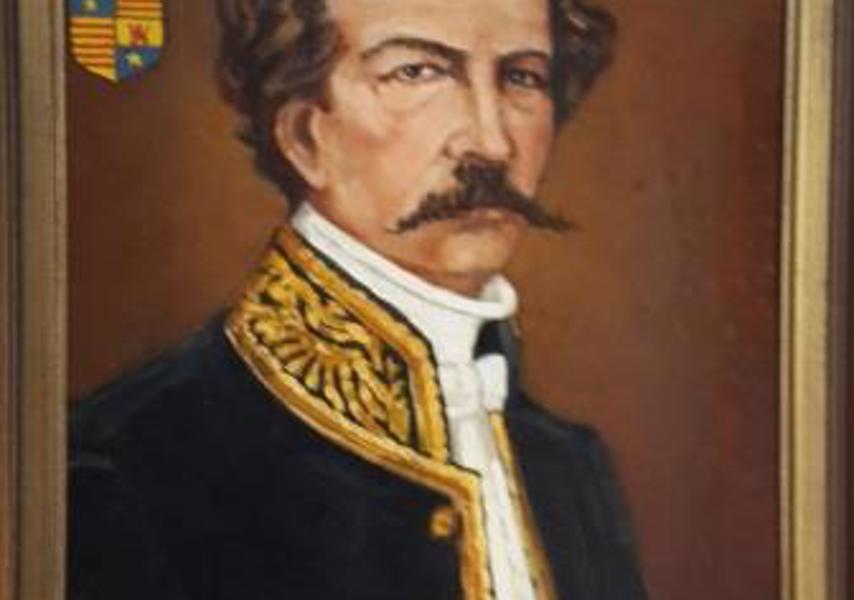A.M. de Rouville als gouverneur. Portret door Tom Blom, omstreeks 1925. Het portret hangt in het paleis van de Gouverneur in Willemstad. 